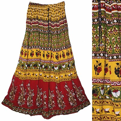 #ad Plus Size XL To 2X Indian Long Maxi Skirt For Women Retro Hippie Gypsy Boho P3 $29.99