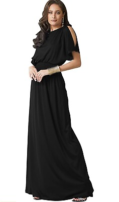 #ad #ad KOH KOH Womens Split Sleeves Smocked Elegant Cocktail Long Maxi Dress 3XL $16.72