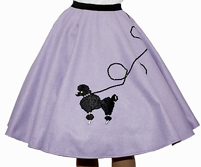 #ad #ad 5 Pieces LAVENDER FELT 50#x27;s Poodle Skirt Adult Size XL 3X Length 25quot; $52.95