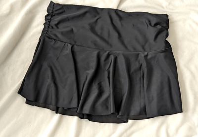 #ad #ad New Black swimwear skirted bottom size L 14quot; shirred waist nylon spandex blend $8.40