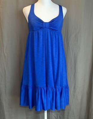 #ad Betsey Johnson Size M L Swim Suit Bathing Suit Cover Up Dress Blue $29.99