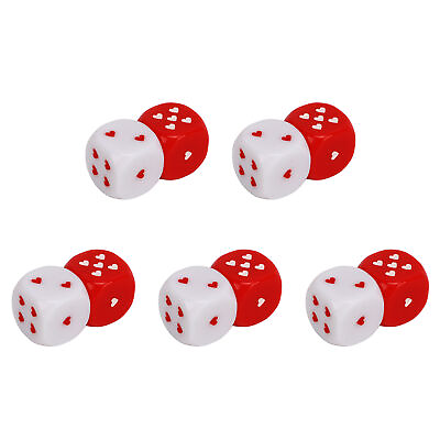 Heart Dice Heart Dice Set 5 Pair Red White For Party For Travelling $12.06