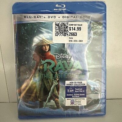 #ad New Disney Raya and The Last Dragon Blu ray 2021 DVD Digital Code SEALED $11.49