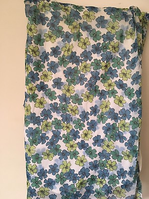#ad Floral blue green PETITE soft feel WRAPAROUND SKIRT. Size: Large. Length 47quot; $12.99
