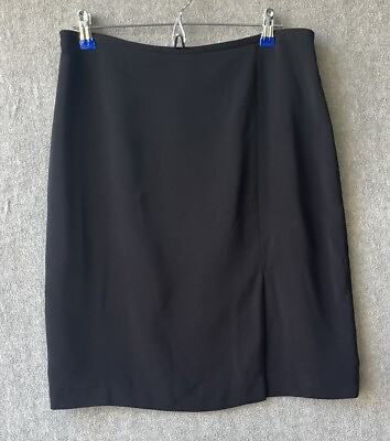 #ad Black Lined Midi Pencil Skirt Women’s Size 12 Nice Condition $16.99