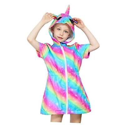 #ad #ad Cover Up for Girls Terry Swim Cover Ups Hooded Terry 6 7 Years Rainbow Unicorn $39.25