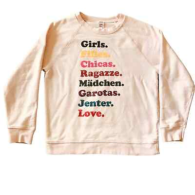 J.Crew x Girls Inc. French Terry Girls In Many Languages Sweatshirt SZ M $15.00