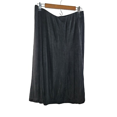 #ad #ad Laura Ashley Draped Acetate Womens Black Midi Skirt Size Large $19.00