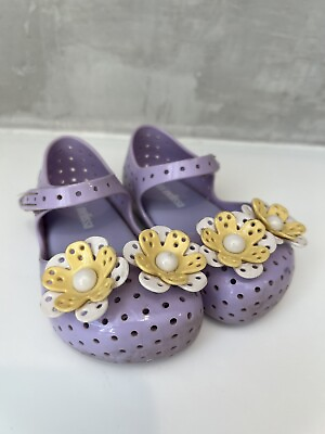 #ad Mini Melissa Mini Furadinha XII Mary Jane Flat Size US 6 Purple Sandal Girls $19.95