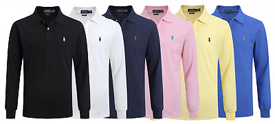 Polo Ralph Lauren Men#x27;s Long Sleeve Mesh Polo Custom Fit Shirt M 2XL $42.69
