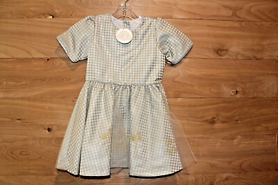 Dondolo Blue Shimmer Lace Girls Dress Size 4 Embroidered pattern NWT $24.95