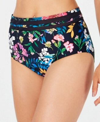 #ad Tommy Hilfiger Carnival Rosa Floral Mesh High Waist Bikini Bottoms $27.52