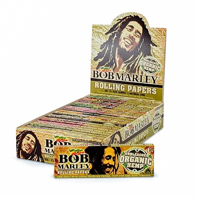 Bob Marley Unbleached Organic Hemp 1 1 4 25 Booklet Packs 1.25 Rolling Papers $24.25