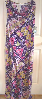 #ad Womens Plus IN The MIX Pink PURPLE MAXI DRESS size 1X NWT Full LONG Sleeveless $33.75