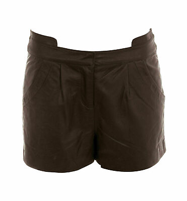 Wear Pants Women#x27;s Casual Brown Genuine Leather Stylish Party Shorts Cocktail $136.80
