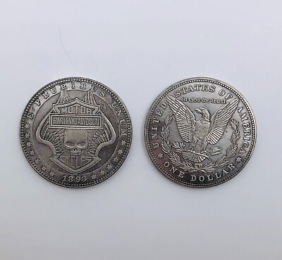 Metal Harley Davidson Coin 1.5quot; Silver Tone Club Emblem E Pluribus Unum $6.25