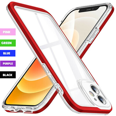 For iPhone 14 13 12 Pro Max 11 XR XS MAX Clear Phone Case Shockproof Hard Cover $8.99