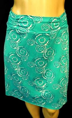 #ad Teal white circle print pull on women#x27;s plus size skirt 17 $14.99