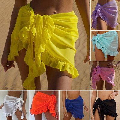 #ad Women Sarong Dress Swimmer Bikini Beach Wear Cover Up Swimsuit Wrap Skirt $6.44