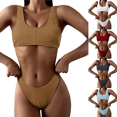 #ad Bikini Swimsuits For Women Plus Size Floral Print Quick Drying Beach Swim Wear $15.88