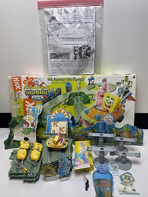 #ad 2002 Spongebob Bikini Bottom Boat Race Set Nickelodeon. Almost Complete $50.00