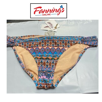 #ad Jessica Simpson Printed Western Bikini Bottoms With Feather Charm E41 $13.95