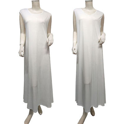 #ad Women White Inner Sleeveless Under Maxi Dresses Abaya Kaftan Dress Robe Islamic $17.05
