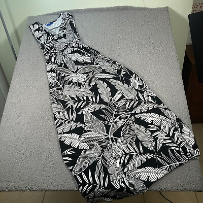 #ad Apt. 9 Womens Petite PXS Maxi Dress Black White Tropical Floral Sleeveless $14.67