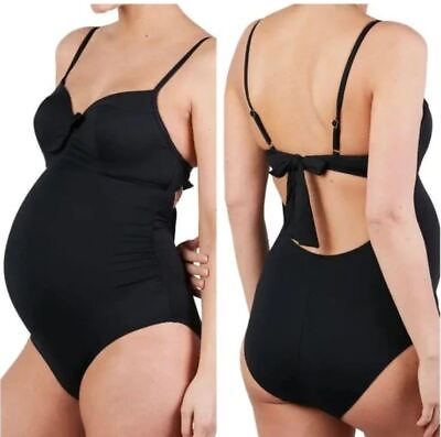 #ad NEW NWT Cache Coeur Black MONACO Maternity Swimsuit One Piece Size 38 G H $38.47