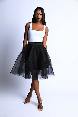 Women#x27;s Tutu Tulle Knee Length A Line Ballet Dance Prom Party Layers Skirt Cute $13.59