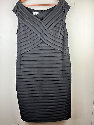 #ad London Times Pleated Black cocktail dress Size 16 $45.99
