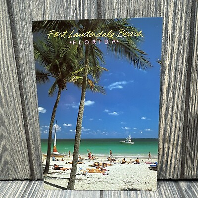 #ad Vintage Ft Lauderdale Beach Florida Palm Bikini Boat Post Card $14.99