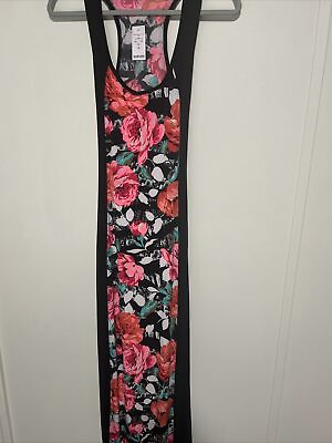 #ad 2b Bebe Maxi Dress NWT Size S Native Bloom Cut Out Back $18.70