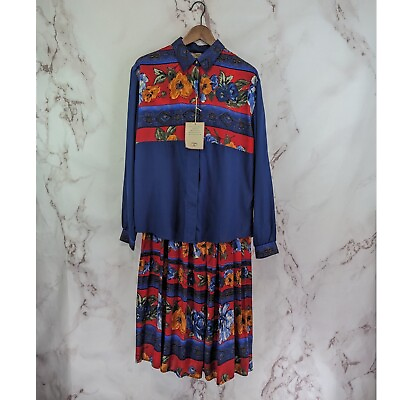 Vintage Roper Skirt Set Womens Large Button Midi Maxi Prairie Floral Western $85.36