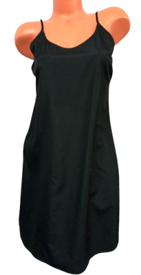 #ad Women#x27;s black scoop neck satiny sleeveless maxi dress 4 4X $15.99