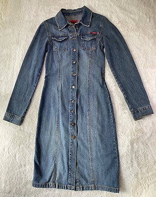 Only JeansWear Denim Dress Women#x27;s size XS Jean Button Up Long Sleeve $21.39