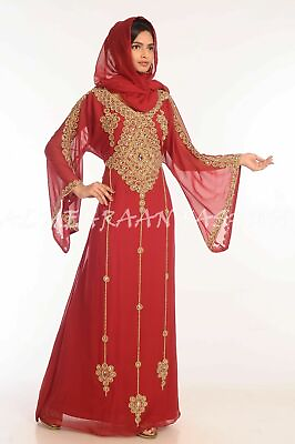 #ad Royal Dubai Moroccan Abaya Kaftan Modern Islamic Farasha Long For Women Dresses $48.39