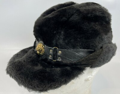 #ad Vintage Stetson Black Faux Fur Insulated Lion Winter North Snow Hat Size 6 7 8 $37.99