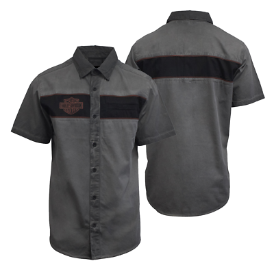 #ad Harley Davidson Men#x27;s Iron Bond S S Woven Shirt S49 C $57.40