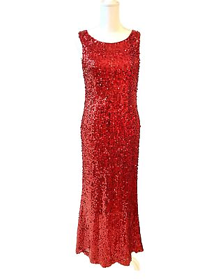 #ad #ad Daisy women’s Red Cocktail dress Classic Romantic Sequins Festive Maxi Size S $70.00