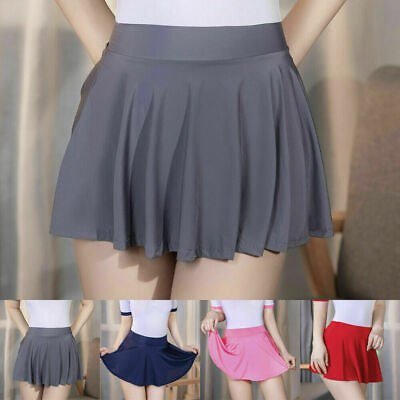 #ad Women Sexy High Waist A line Skater Mini Skirt Pleated Short School Skirts Dress $8.54