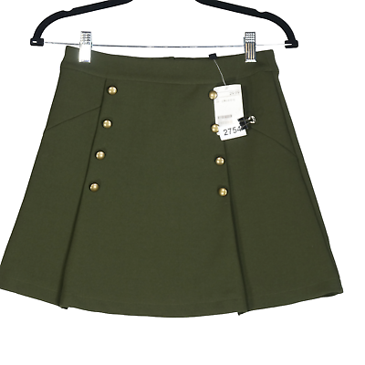 #ad New Divided Military Green Mini Skirt Womens Size 4 Nautical Back Zip NWT $30 $17.88
