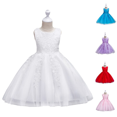 #ad Flower Girls Lace Party Dress Wedding Birthday Christmas Pageant Formal Dresses $21.52