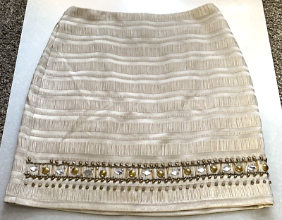 #ad #ad Lovely Miami Brand 19quot; Skirt w Rhinestones Gold embossments in size Medium 👗 $4.89