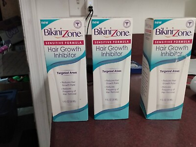 #ad 3 Bikini Zone Hair Growth Inhibitor Sensitive Formula 1oz Targeted Areas New $17.99