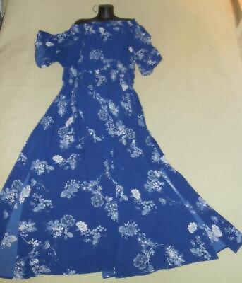 Womens City Chic Plus Size Off the Shoulder Blue amp; White Maxi Dress XL 22 NEW WT $37.47