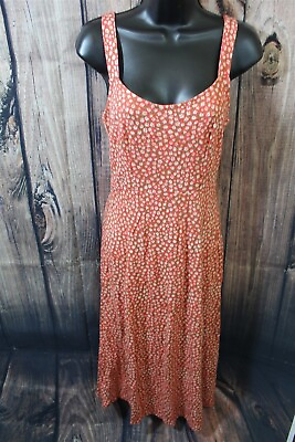 #ad #ad Free People jersey sundress XS orange floral tie back $24.99