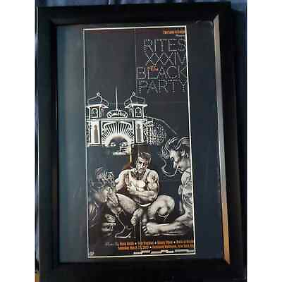 #ad Black Party Poster: Rites 35 2013 by Artist Rex Matted and Framed 15x21 inches $65.00