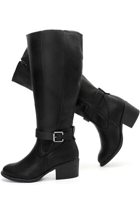 #ad Luoika Women#x27;s Extra Wide Calf Knee High Boots Wide Width Tall Boots Black 13XW $42.99