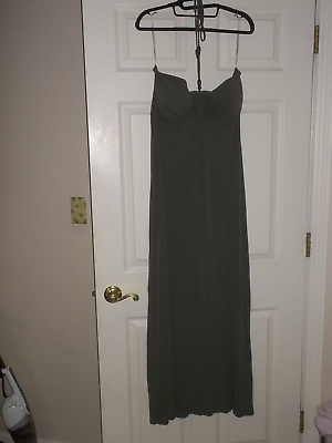 #ad Tommy Bahama XL olive green beaded halter maxi dress great for summer $49.99